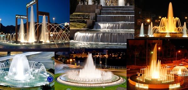 Diferentes tipos de fuentes ornamentales