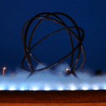 Water fountain formed by spray jets