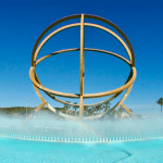 Water fountain consisting solely of spray jets