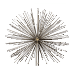 Water sphere with stainless steel spokes and central brass ball