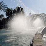 Architectural Fountain with fountain nozzles Adjustable Lance Jet            