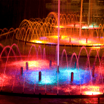 Illuminated fountain, lance jets I