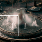 Architectural fountain with detail of Snow Fir jets            