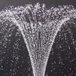 Crossing of crystalline jets coming out of fountain nozzle Palmera