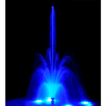 Corona de chorros iluminada en azul