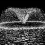 Architectural fountain composed of a Calix fountain jet            