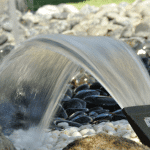Water laminar effect produced by our fountain nozzle laminar fan type