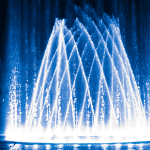 Fuente iluminada con varios chorros de lanza II