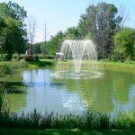 Willow type nozzle on floating fountain