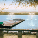 Floating fountains with fountain nozzle Sauce