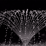 fBoquilla abanico de chorros iluminada en blanco