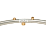 Detail of circular fountain ring in stainless steel.