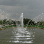 Ornamental fountain with jet pipe stocks