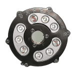 LED ring made of stainless steel and brass.            