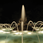 Fontaine à jet d'eau éclairé avec LED