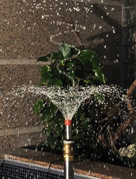 Impresionante efecto de los chorros de agua dinámicos del hibiscus