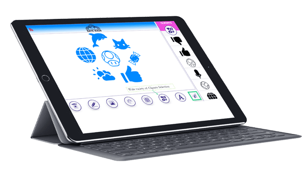 Software de para interactuar con la tablet en el muro de agua digital