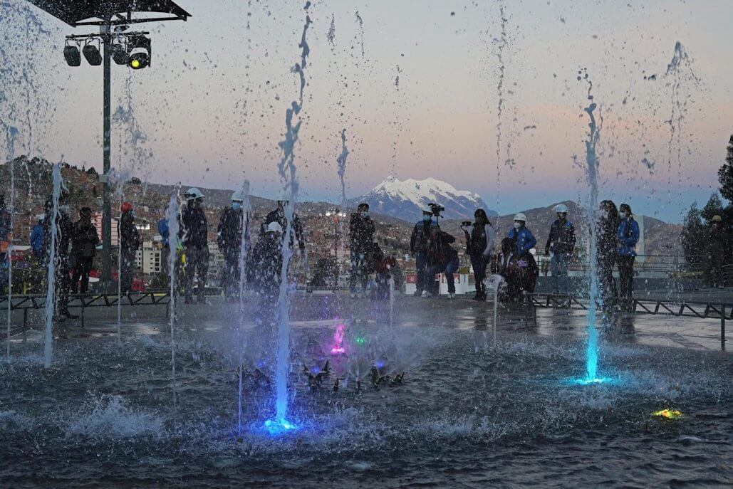dynamic fountain in La Paz, Bolivia