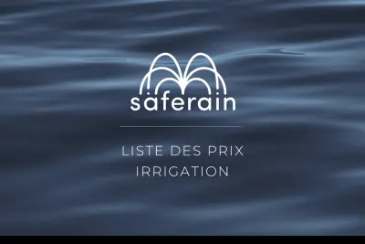 Liste de prix de l'irrigation