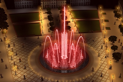 Espectacular fuente danzante en Bulgaria